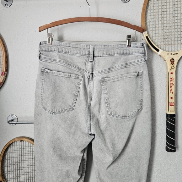 Old Navy OG Straight High Rise 12 Gray Paint Splatters - Picture 6 of 7